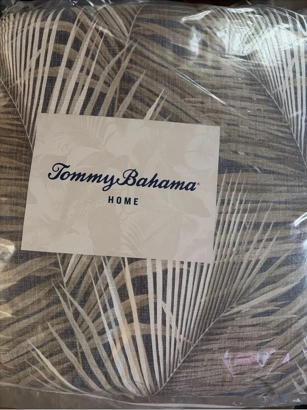Raffia Palms 4-Piece Brown Botanical Cotton QUEEN Comforter Set NWT